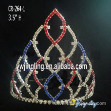 Hair accessories red bule crystal pageant crowns cheap